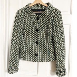 J. McLaughlin Tweed Boucle Short Blazer CoatJacket Sz 8